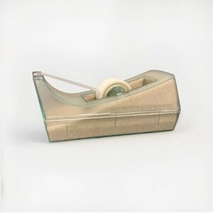 Vintage Scotch Tape Dispenser C-38 Clear Sand Filled Weighted USA